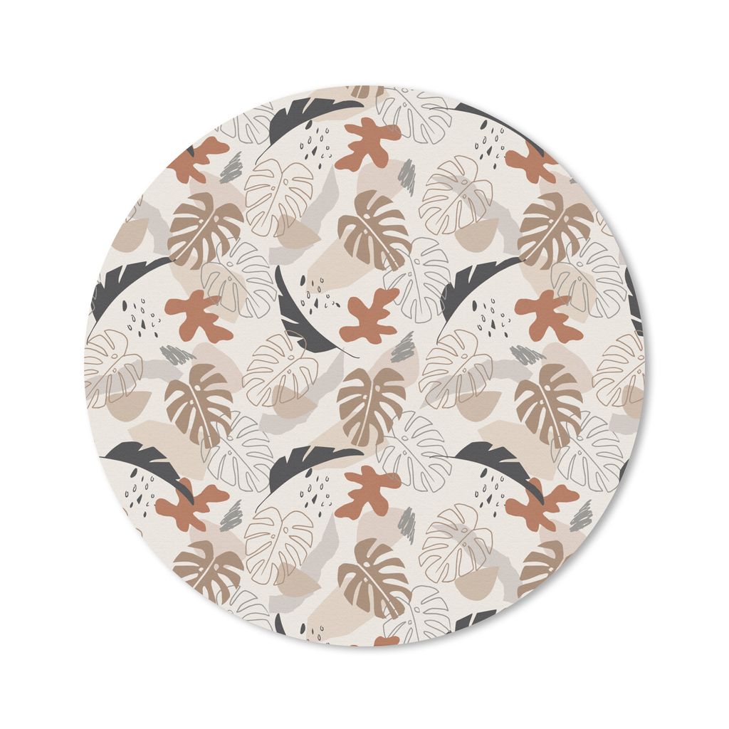 MuchoWow Mauspad Mousepad Sommer - Blätter - Abstrakt 30x30 cm - Mousepads - Maus Mat - Pad - Mausunterlage - Tischunterlage - Schreibtischmatten