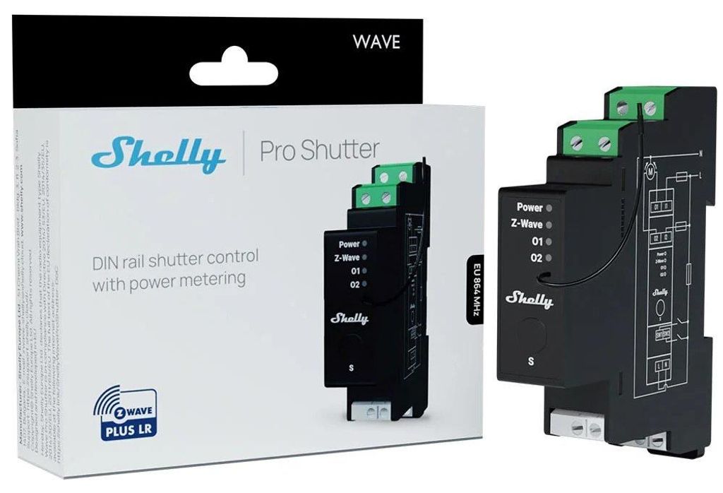Intelligent DIN-rail Steuerung Z-Wave SHELLY Wave Pro Shutter LR