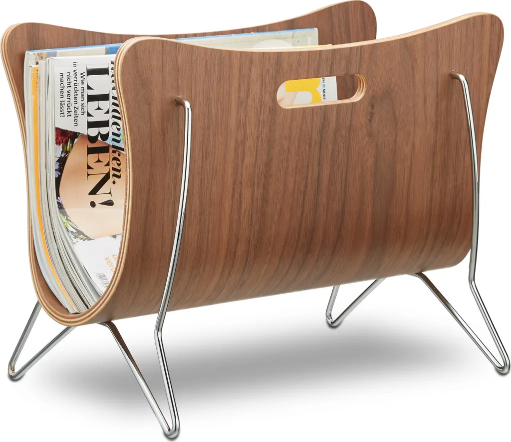Rangement magazines bois brun pour salon : gardez vos journaux ordonnés
