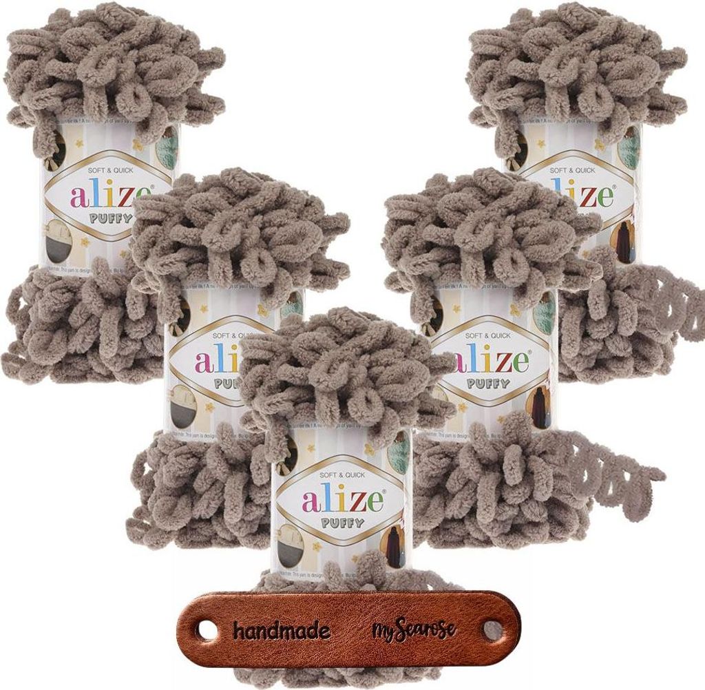 5 x ALIZE Puffy 530 Beige mit Label Produktbild 