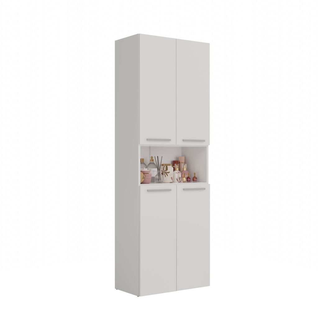 Topeshop NEL 2K DK BIEL, Weiß, Frei stehend, 3 Regale, 4 Produktbild 