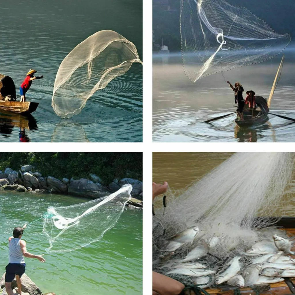 Épervier de pêche traditionnel 3m robuste pour captures efficaces