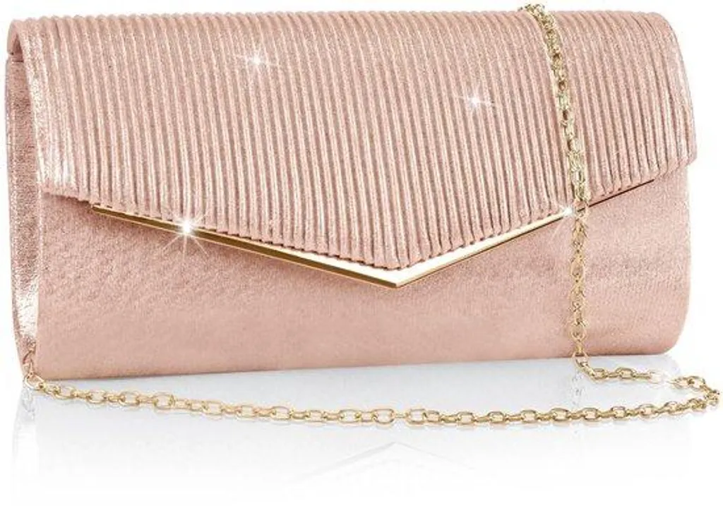 Pochette rose chic 23 cm : le sac parfait pour briller en soirée