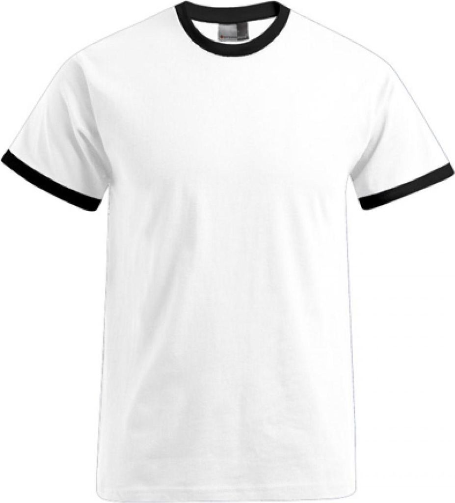 Kontrast T-Shirt Herren, Weiß-Schwarz, L Produktbild 