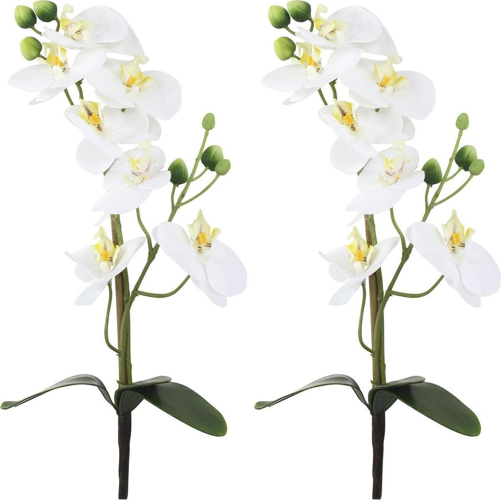 Orchideen-Zweig künstlich 2 Stück (A - mit Blättern 38cm)