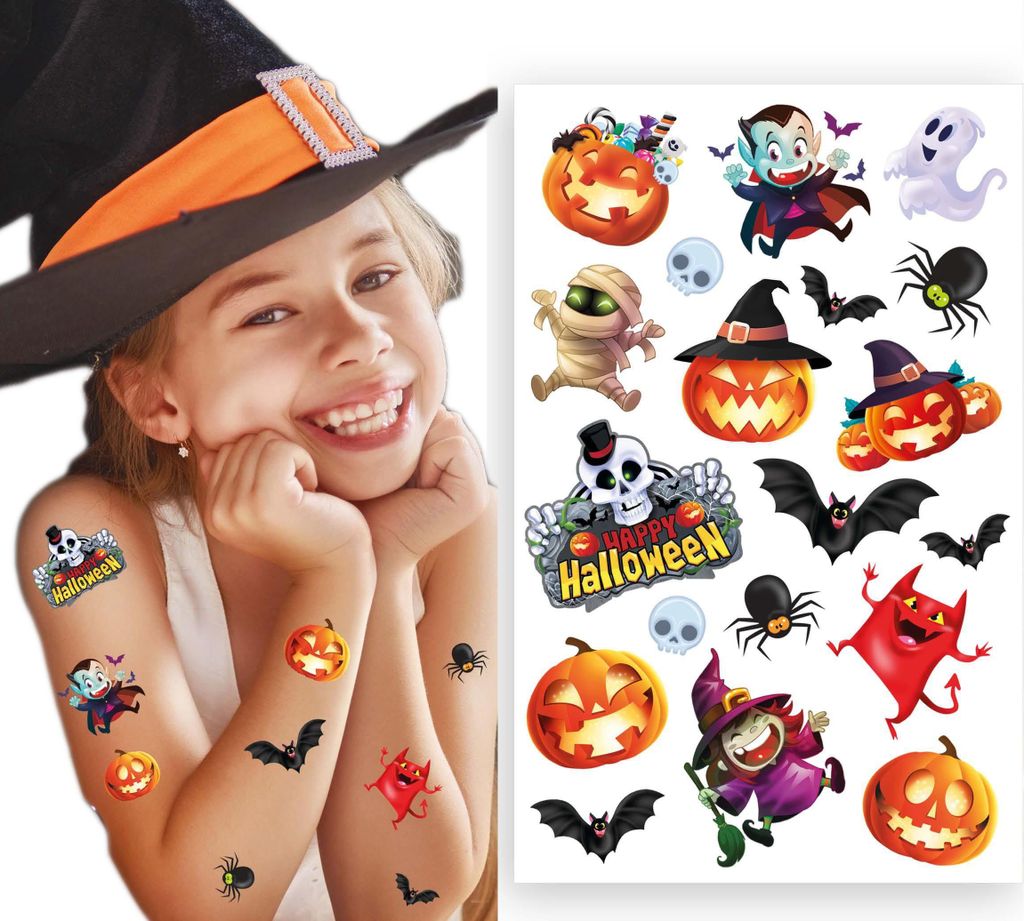 Łuk Guirca z zabawnymi tatuażami na Halloween dla dzieci, Zdjęcie produktu 