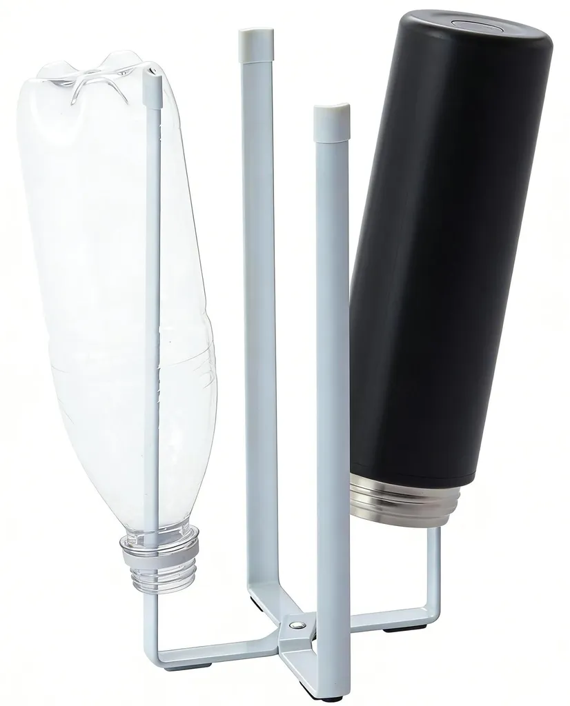Égouttoir en métal inoxydable pour bouteilles sous étagère de placard