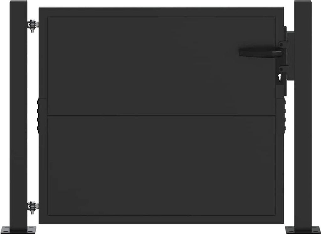 vidaXL Brama ogrodowa Czarna 110 x 105 cm Stal malowana Zdjęcie produktu 