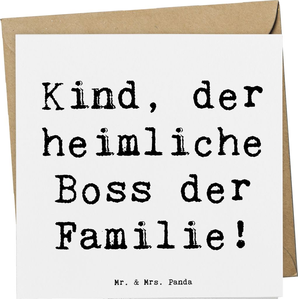 Mr. & Mrs. Panda Grußkarte Spruch Kind Heimliche Führungskraft - Weiß - Geschenk, einzigartige Designs, Weihnachten, faltkarte, Klappkarte, dopp...