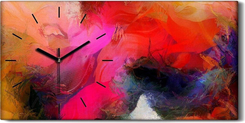 Küche Wohnzimmer Wand Leinwand Uhr Geräuschlos 60x30 Malerei Abstrakte Kunst - schwarze Hände