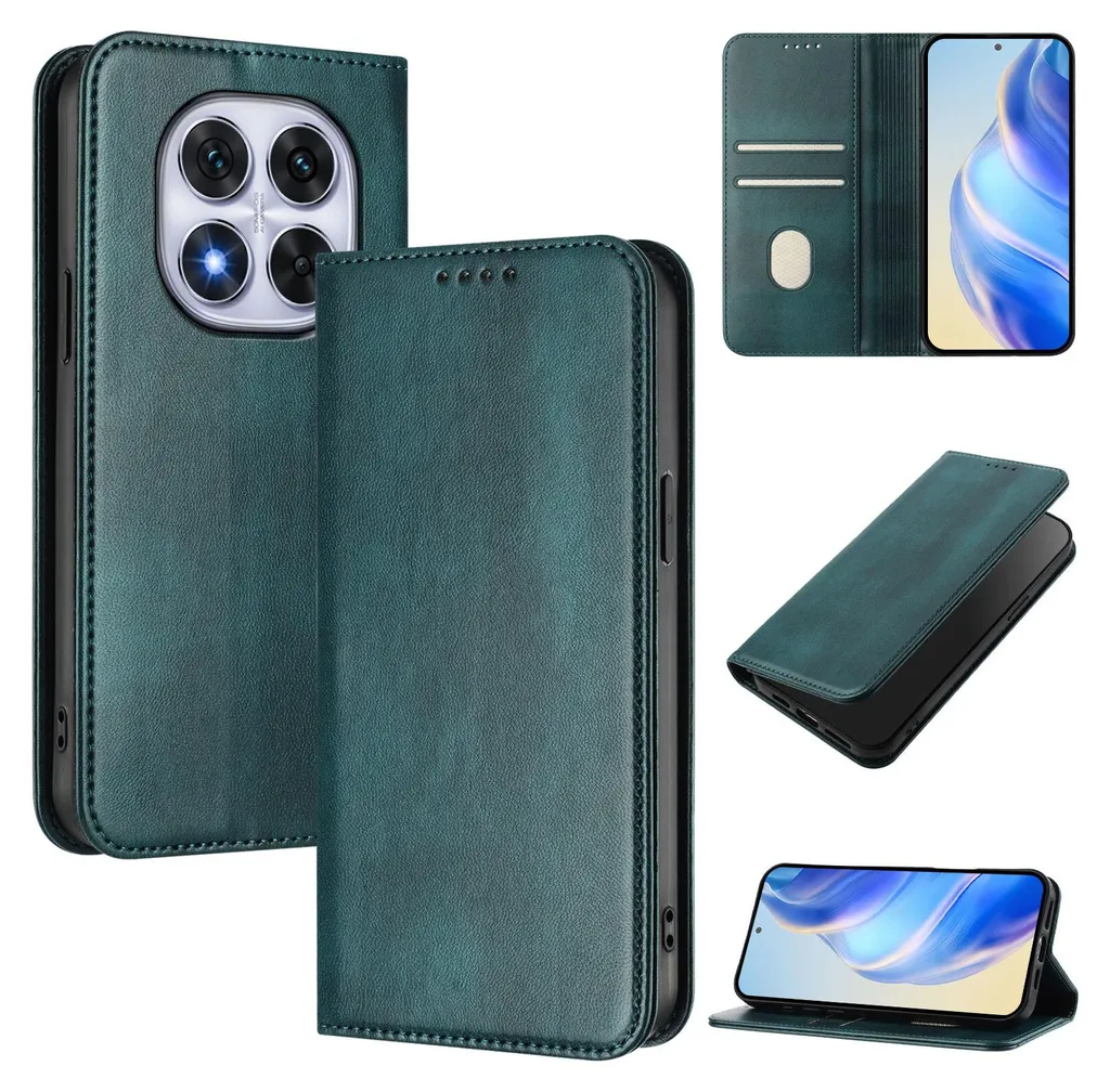 Custodia Verde Redmi Note 14 Pro 4G | Pelle Vintage RFID Anti-Urto