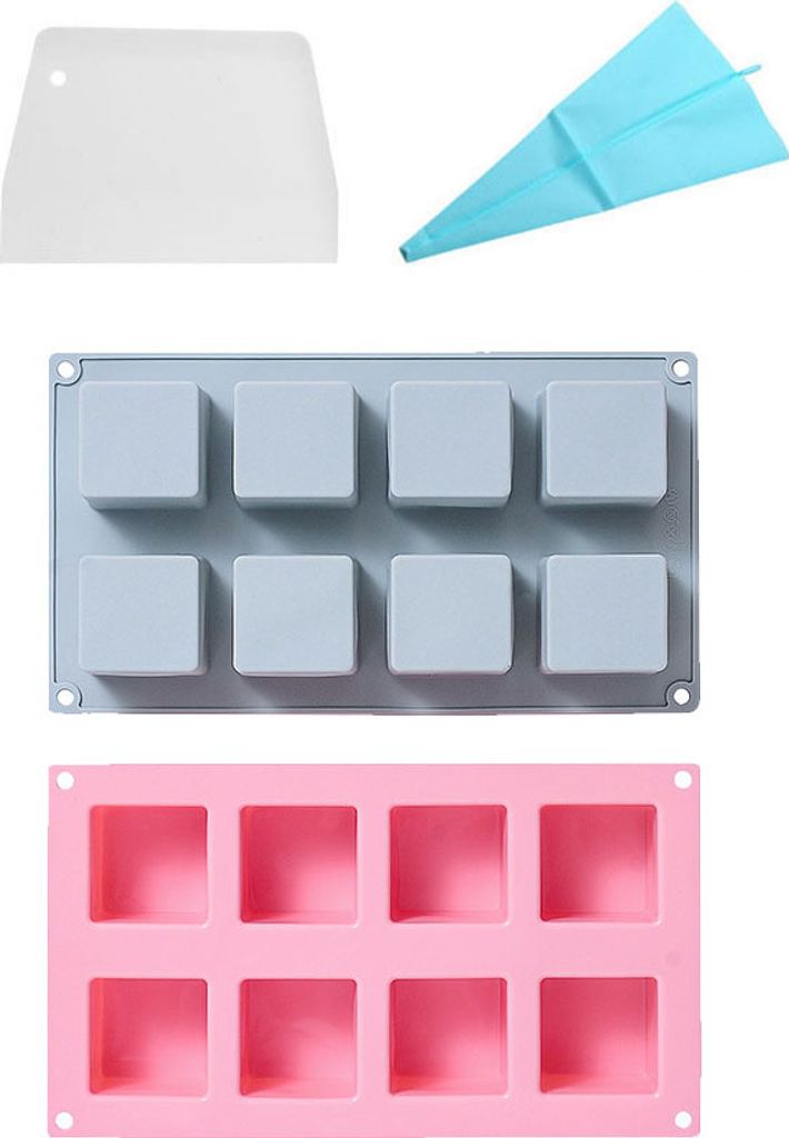 Quadratische Silikonformen Mit 8 Mulden Für Die Herstellung Von Schokolade, Süßigkeiten, Eiswürfelform, Trüffel-Pralinen, DIY-Seifenharz
