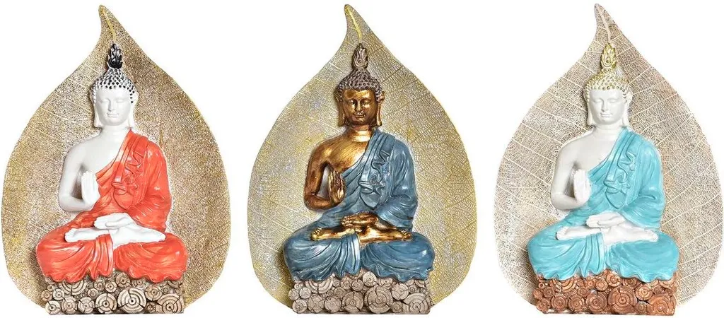 Déco Zen Bouddha pour salon et espace méditation - Lot de 3 statues DKD