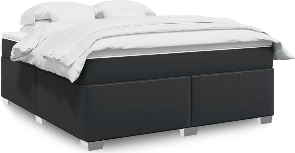 Maison Exclusive - Boxspringbett mit Matratze Schwarz 180x200 cm Kunstleder