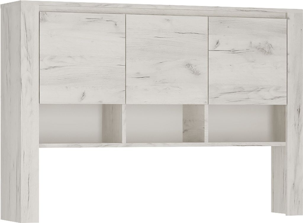 Aufsatzschrank für Schreibtisch oder Kommoden, weiß Eiche, Produktbild 