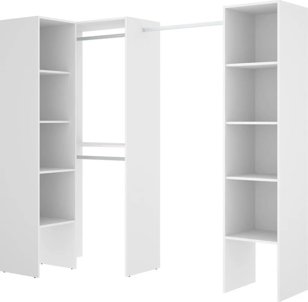 Armoire de Rangement Alexois 226cm pour Famille 8 Étagères Blanc Chic