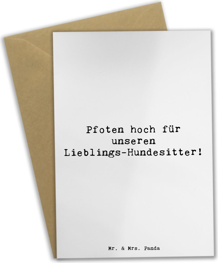 Mr. & Mrs. Panda Klappkarte Spruch Lieblings-Hundesitter - Weiß - Geschenk, Glückwunschkarte, osterkarte, Hunde Betreuung, weihnachtskarten, Gru...