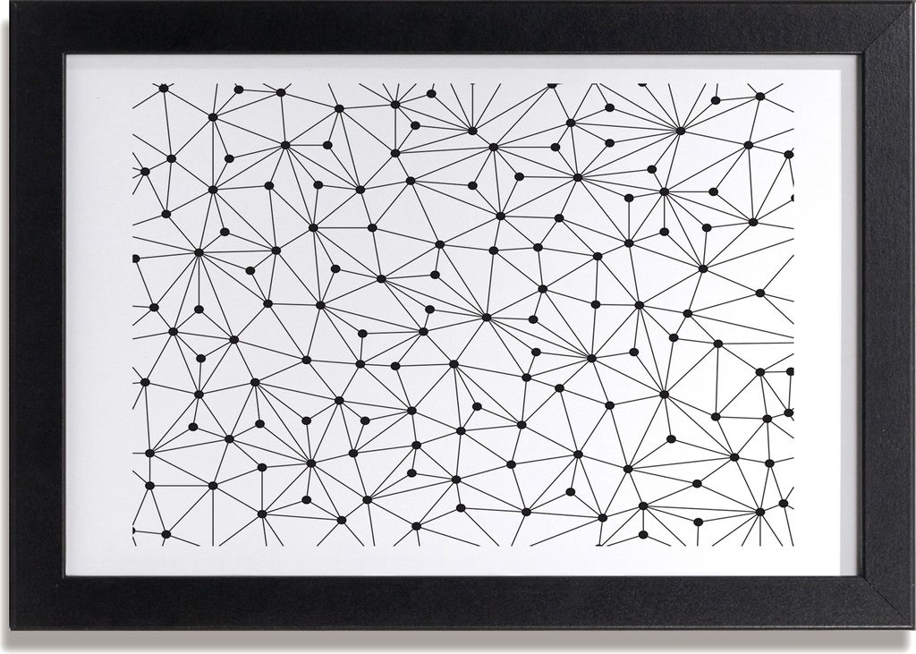 Bild 30x20 MDF-Rahmen, Wandkunst Linien und Kreise