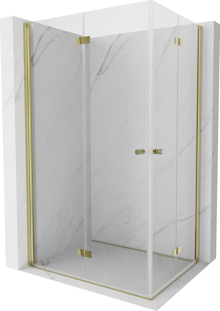 Mexen Mist-F Duo faltbare Duschkabine 75 x 70 cm, transparent, gold - 8A6-075L-070P-50-00