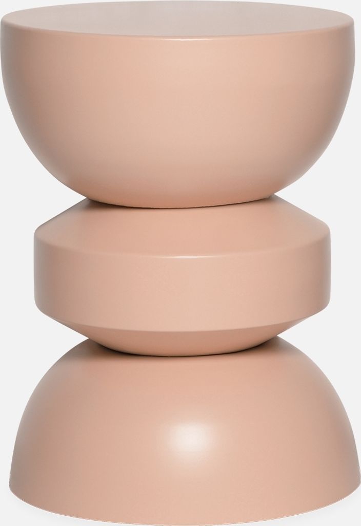 sweeek - Beistelltisch, Couchtisch, Nachttisch Metall Ø32 x H 43,5cm - Nude