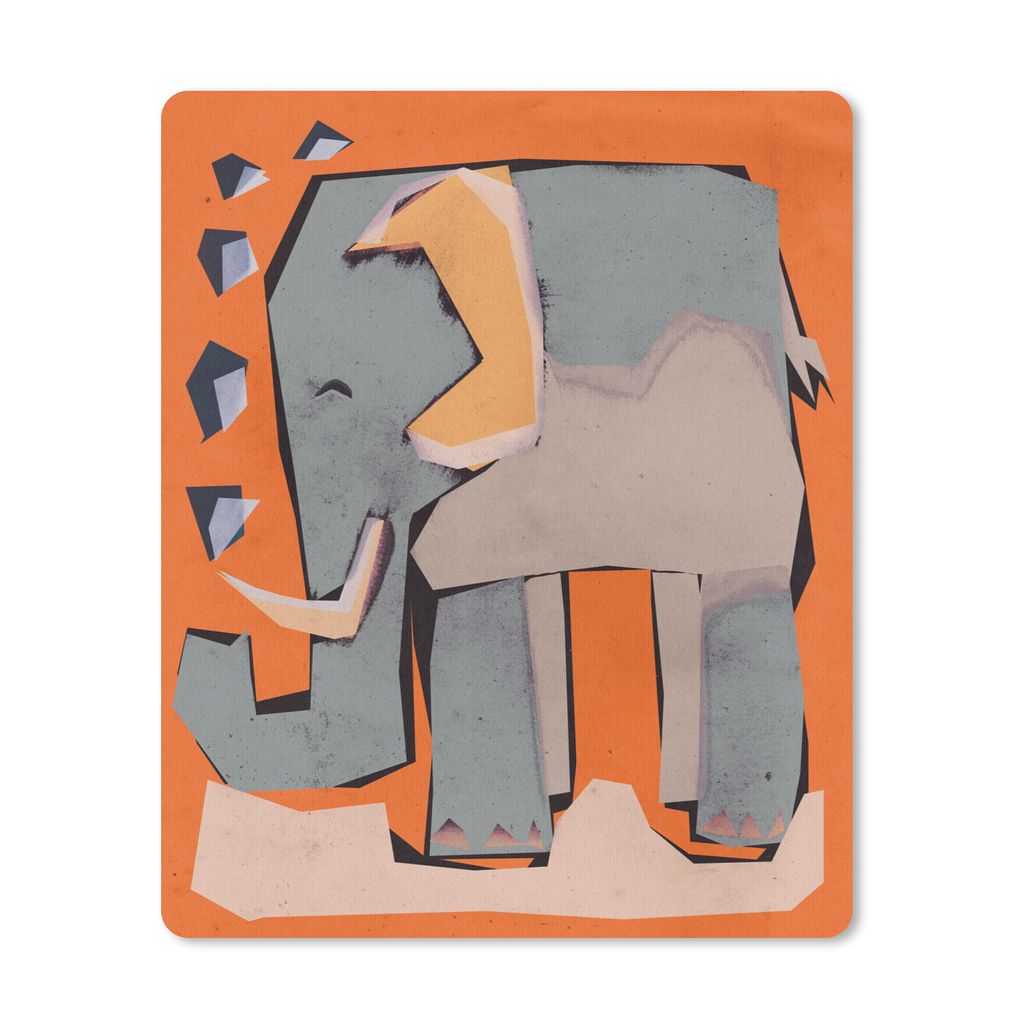 MuchoWow Mauspad Mousepad Elefant - Kinder - Pastell - Orange - Tiere 19x23 cm - Mousepads - Maus Mat - Pad - Mausunterlage - Mauspads - Spielen