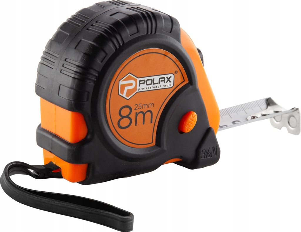 Rollmaßband mit Gummi 8 m x 25 mm Polax