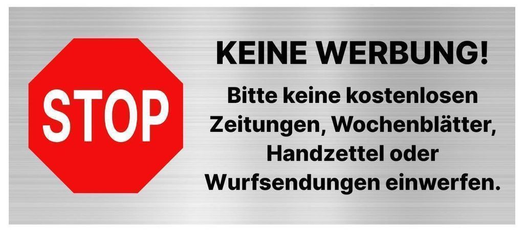 Magnetschild Keine Werbung für Briefkasten 7x3 cm – UV- und Produktbild 