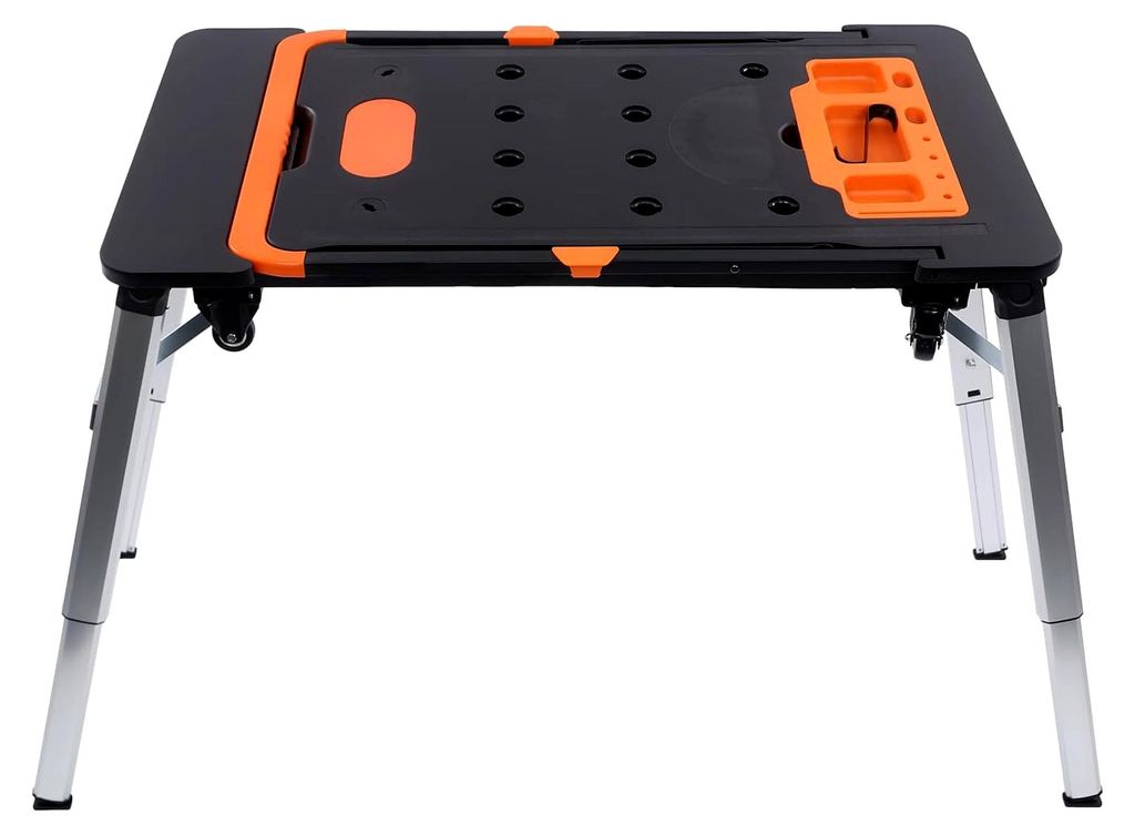 7-in-1 Klappbare Werkbank - Transportwagen, Arbeitsbühne & Gerüst, Höhenverstellbarer Multifunktionstisch, Schneller Werkzeugzugriff, bis 250 kg...