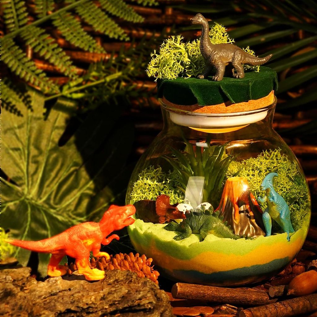 Kreativ-Set Dinosaurier-Terrarium Bausatz Dinosaurier Nachttischlampe Magisch Bunt