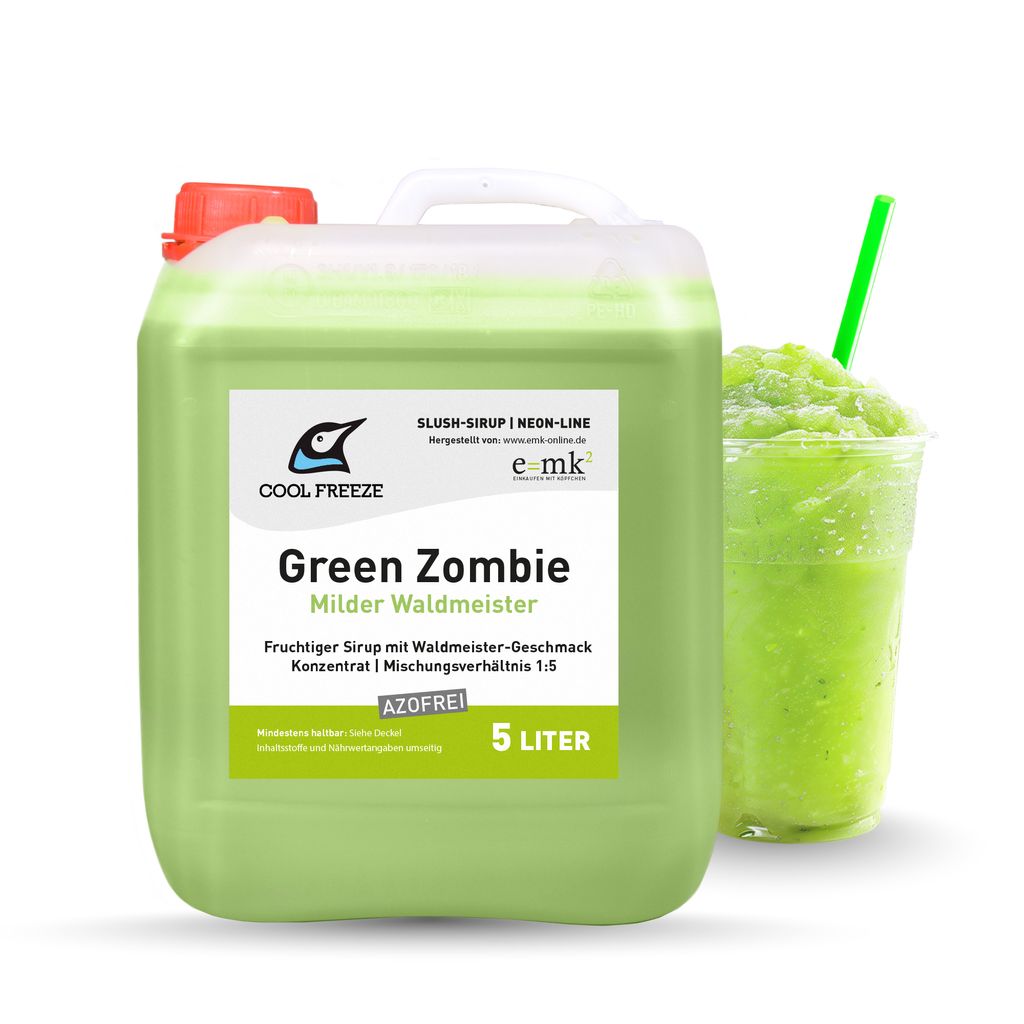 Slush-Sirup Eis Green Zombie (milder Waldmeister) | Konzentrat 5 L Azofrei | Profi-Ice | vom Hersteller