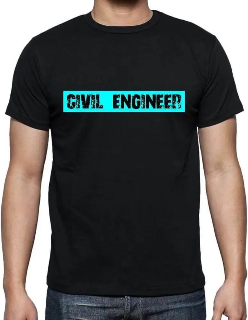 Herren Grafik T-Shirt Beruf des Bauingenieurs – Civil Engineer Occupation – Öko-Verantwortlich Vintage Jahrgang Kurzarm Lustige Druck Geburtstag