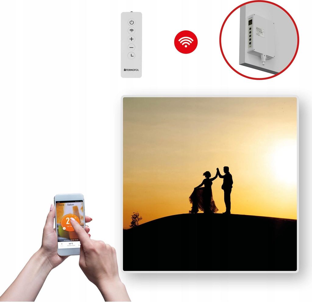 Termofol TF-SWT Infrarot Wandheizung - Wandheizung Elektrisch - Sonnenuntergang2 - 350W - 60x60 cm