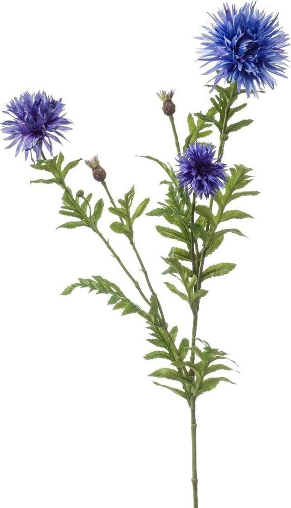 artplants.de Kunststoff Zweig Kornblume BROLIX, hellblau, 100cm - Deko Kornblumenzweig