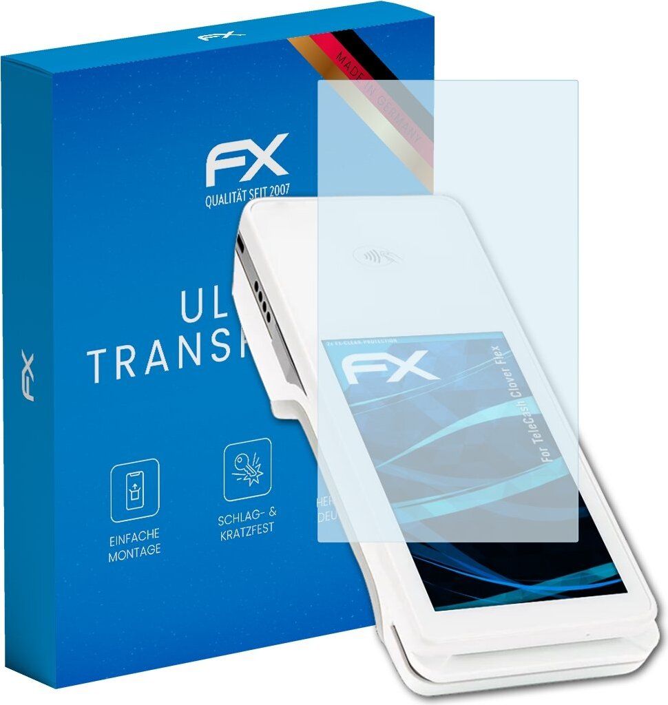 atFoliX FX-Clear 2x Schutzfolie kompatibel mit TeleCash Clover Flex Displayschutzfolie