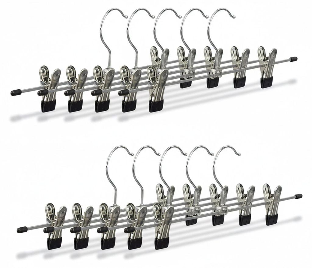 50 x Hosenbügel Metall, Klemmbügel verstellbar, Produktbild 