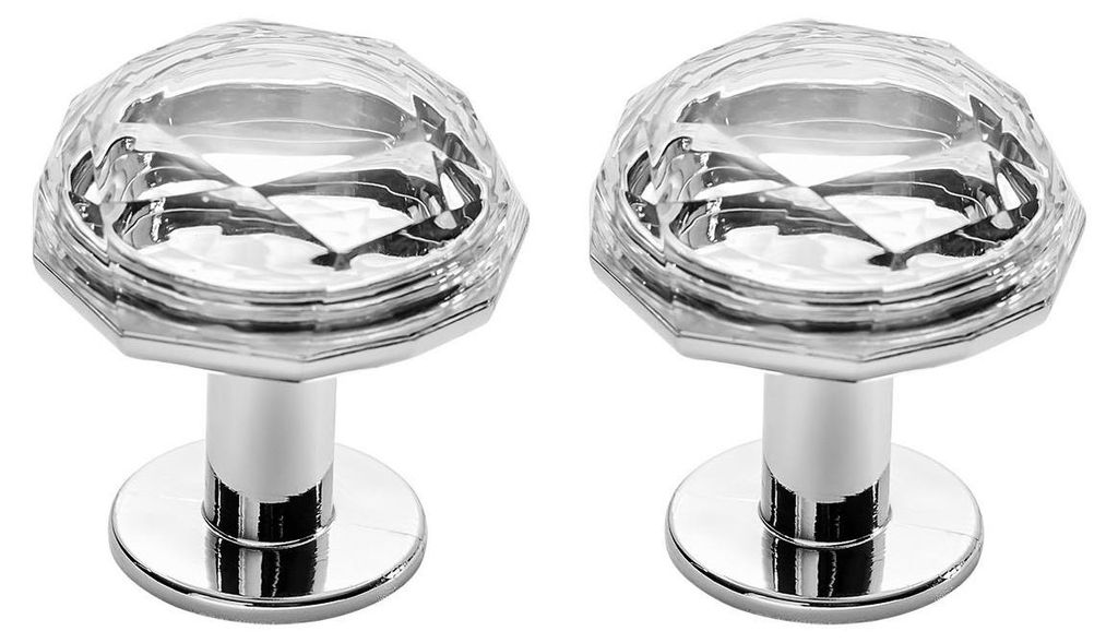 INF Diamantmuster WC-Druckknopf 2er Set Silber ABS und PET selbstklebend