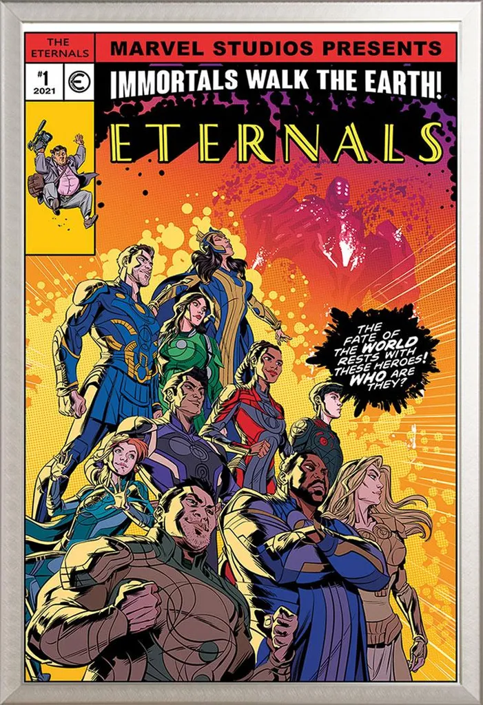 Cornice Argento Shinsuke® con Poster Eternals - Decorazione Casa Marvel