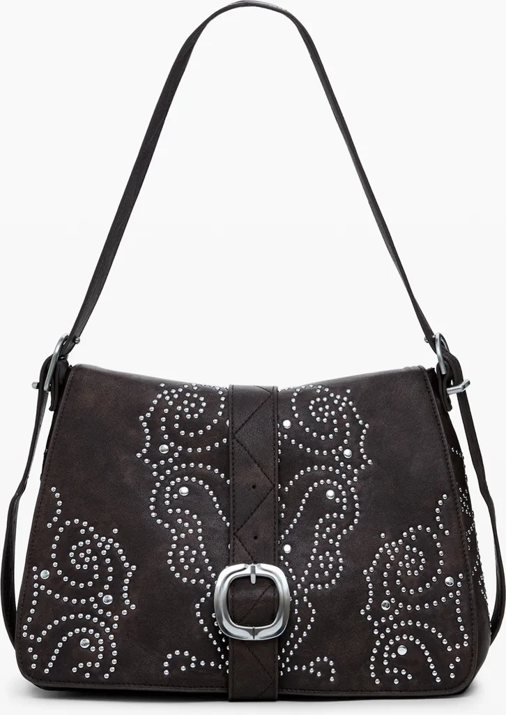 Borsa Marrone Casual Donna: Borchie e Tracolla Pratica