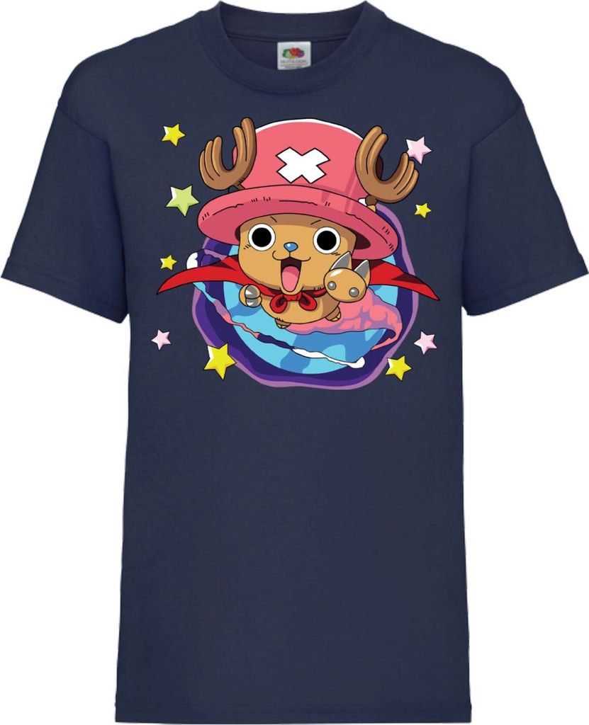 Kinder T-Shirt One Manga Piece Anime Tony Tony Chopper, 3-4 Jahr - 104 / Dunkelblau