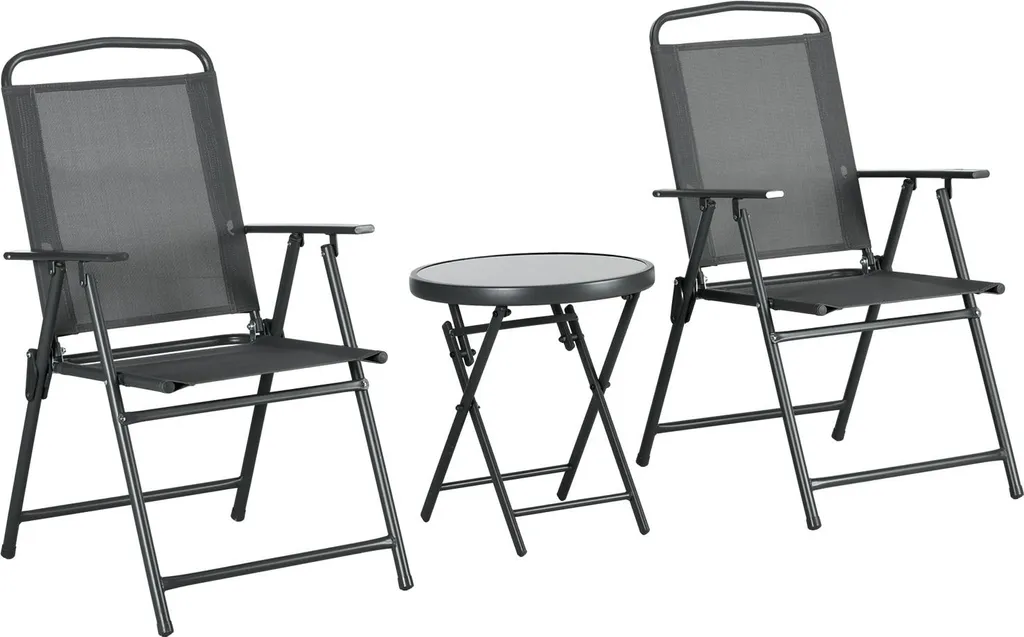 Set de jardin Aosom résistant aux intempéries avec table bistrot en verre