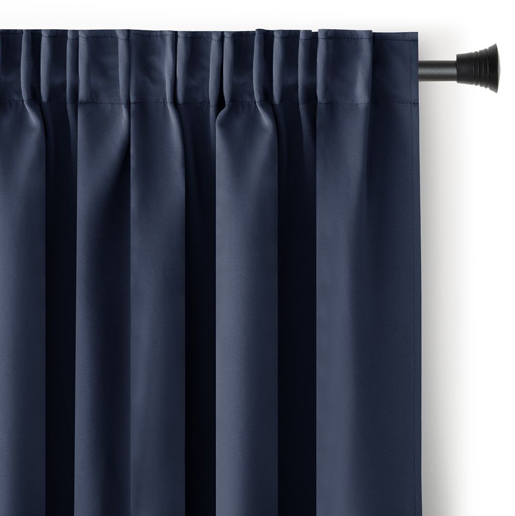 Gardine Kräuselband Multifunktionsband 140x270 cm Indigo Blau Vorhang Einfarbig Verdunklungsvorhang Aufhängung Pleat