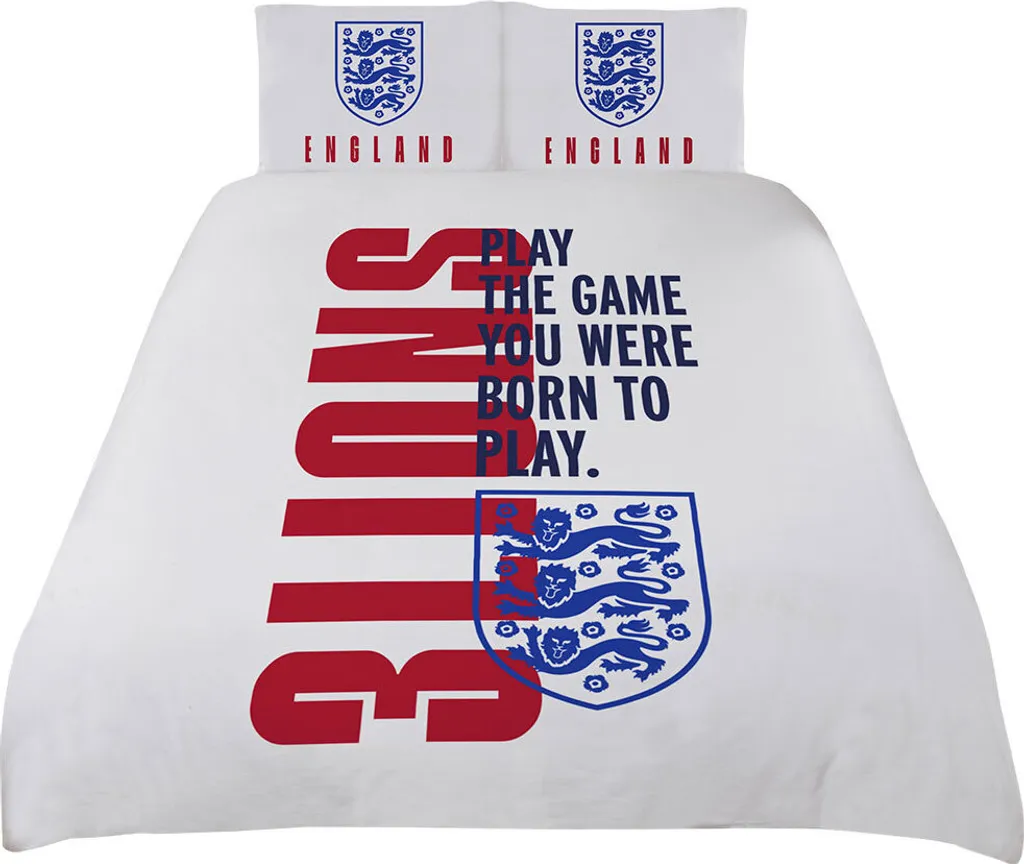 Parure de lit England FA 3 Lions TA9983 douce et résistante pour fan de foot