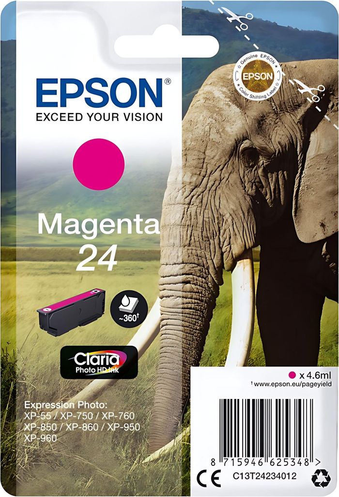 Epson 24 - 4.6 ml - Magenta - Original - Tintenpatrone Image du produit 