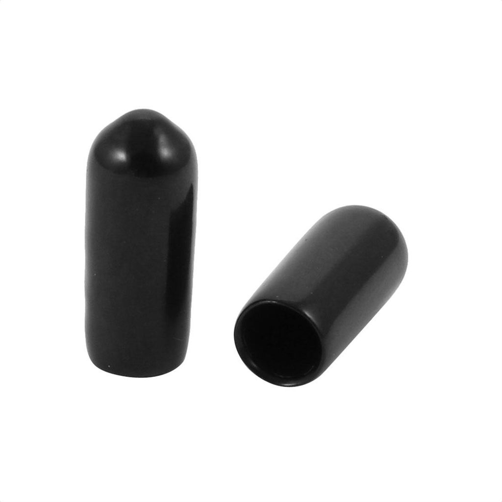 10Stk. 5mm Inner Dmr. PVC Flexible Vinyl Endkappe Gewinde Schutz Deckel Schwarz de