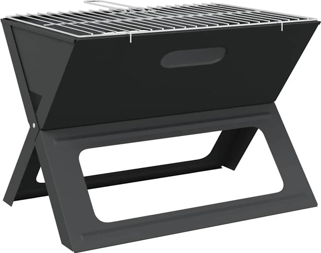Petit Barbecue Charbon vidaXL Noir en Acier : Finies les Grillades Ratées