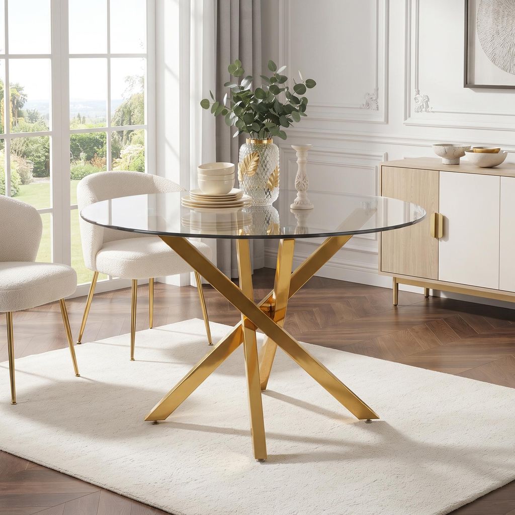 Table ronde de salle à manger, dimensions 80 x 80 x 75 cm, Image du produit 