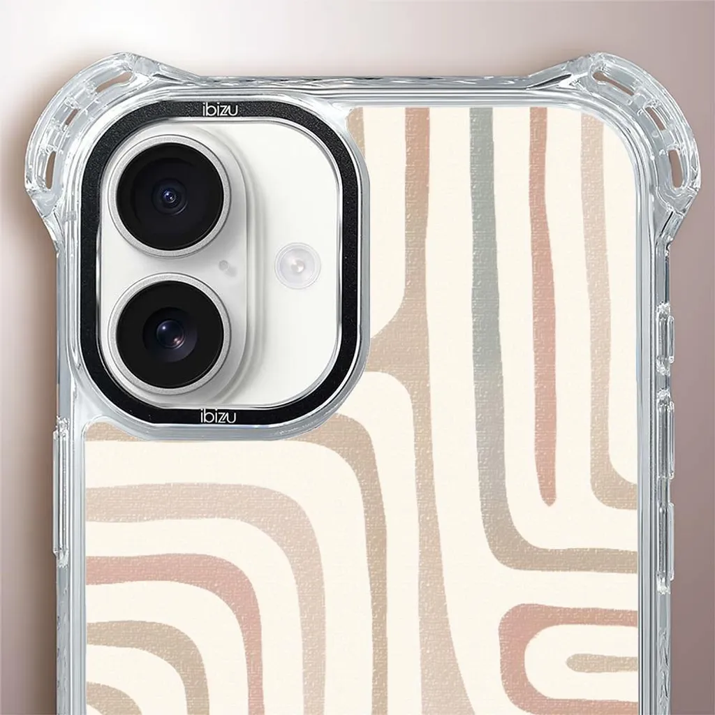 custodia IBIZU DropGuard Ultra per iPhone 16 Plus con MagSafe, Boho, Labirinto di sabbia - 5