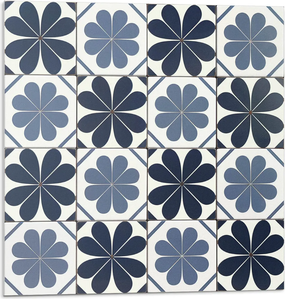 Mattonelle Adesive PVC 30x30 Fiori - Decorazione Parete 9 Pz Vinile