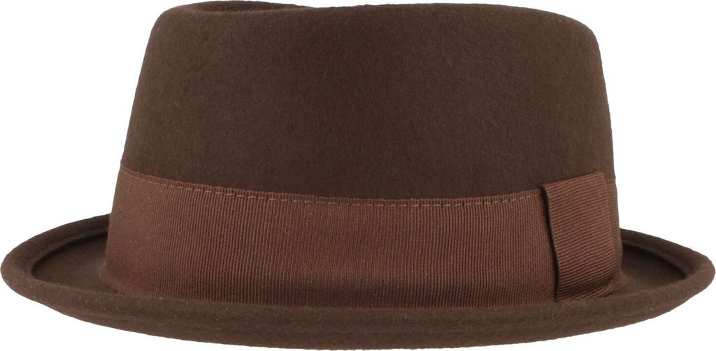 Modischer Pork-Pie Filzhut aus Wolle unifarben von Hut-Breiter