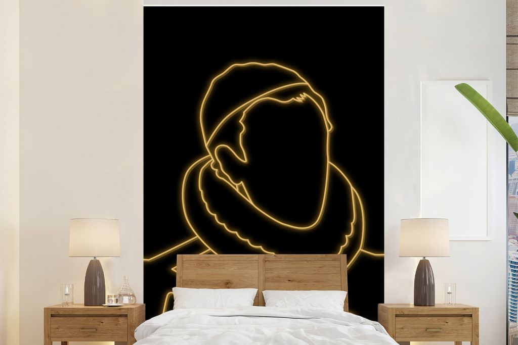 MuchoWow Fototapete für Wohnzimmer oder Schlafzimmer Wandtapete Vinyl Motivtapete Wilhelm von Oranien - Adriaen Thomasz - Gold - 160x240 cm - Vi...